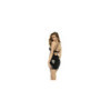 Robe noir Chicago en vinyle et tulle, effet bustier, bretelles réglables 